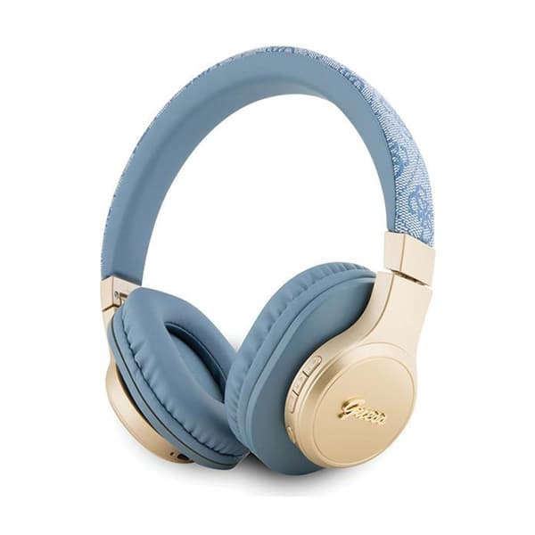Guess 4G Script Metal -logo – langattomat Bluetooth V5.3 on-ear -kuulokkeet (sininen)