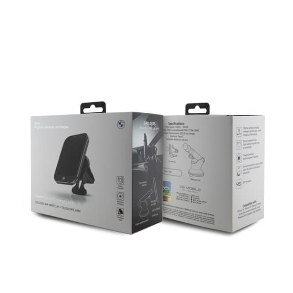 BMW MagSafe Signature Edition - Magneettinen autoteline 15 W langattomalla latauksella (musta)
