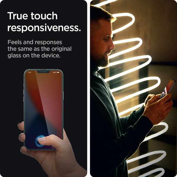 Spigen Glas.TR Slim - Karkaistu lasi tietosuojasuodattimella iPhone 14 / iPhone 13 Pro / iPhone 13