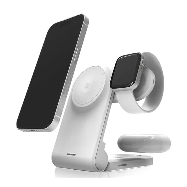 STM ChargeTree MAG - 3i1 mobil trådløs oplader med MagSafe (hvid) Hvid