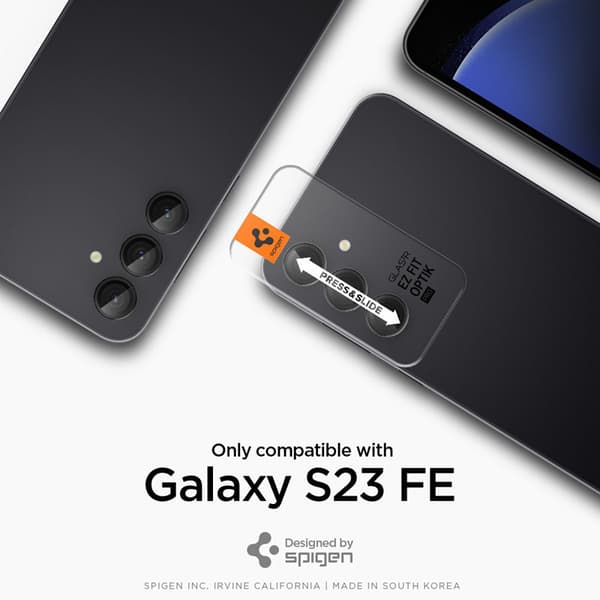 Spigen Optik.TR EZ Fit Camera Lens Protector 2-Pack - Glaslins Protector för Samsung Galaxy S23 FE (2 st) (Svart)