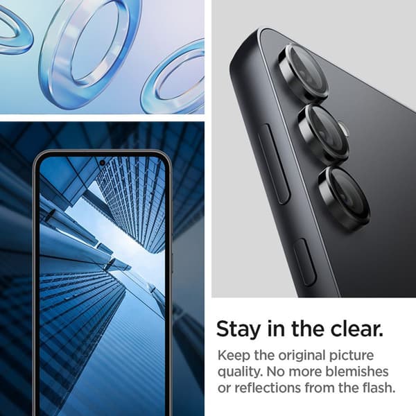 Spigen Optik.TR EZ Fit Camera Lens Protector 2-Pack - Glaslins Protector för Samsung Galaxy S23 FE (2 st) (Svart)