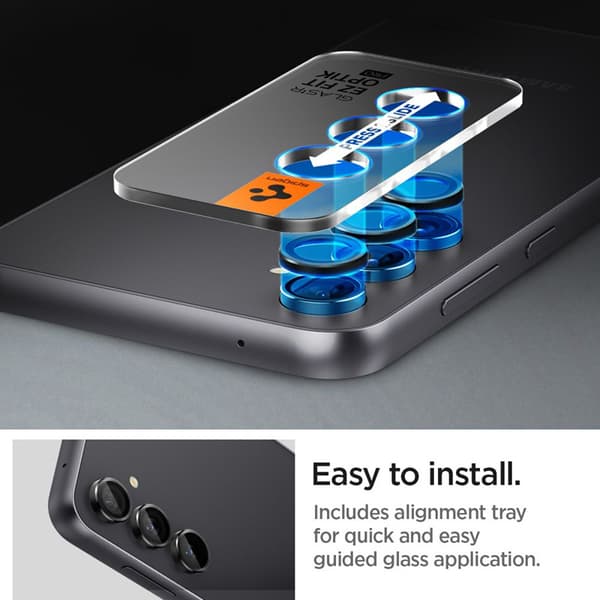 Spigen Optik.TR EZ Fit Camera Lens Protector 2-Pack - Glaslins Protector för Samsung Galaxy S23 FE (2 st) (Svart)