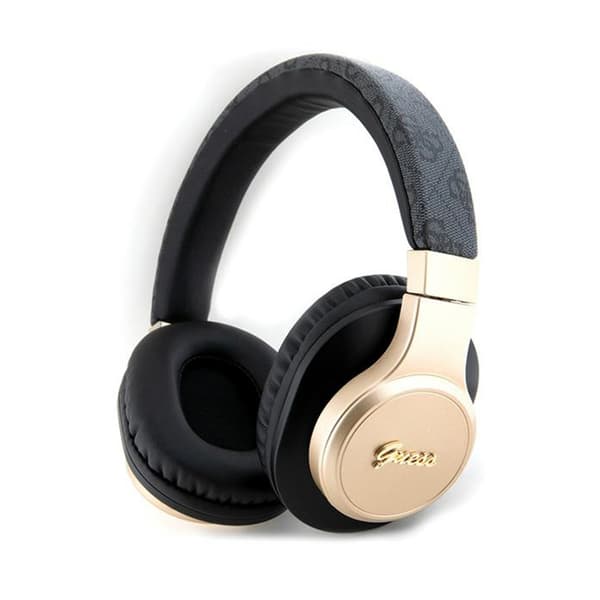 Guess 4G Script Metal Logo - Bluetooth V5.3 trådlösa on-ear hörlurar (svart)