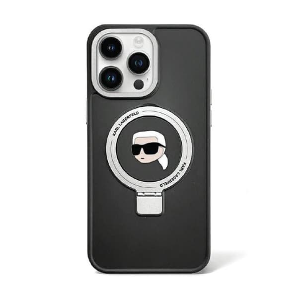 Karl Lagerfeld Sormusteline Karl Head MagSafe - iPhone 15 -kotelo (musta)