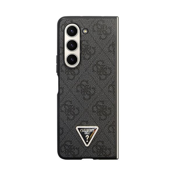 Guess Leather 4G Diamond Triangle - Samsung Z Fold 5 -kotelo (musta)