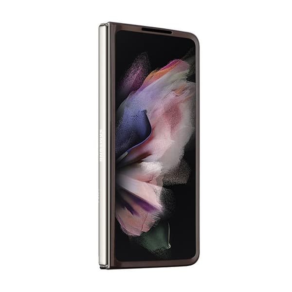 Guess Leather 4G Triangle Strass - Samsung Z Fold 5 -kotelo (ruskea)