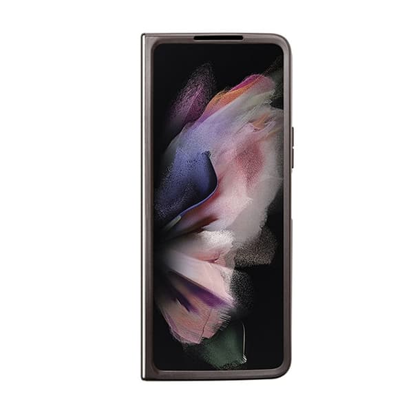 Guess Leather 4G Triangle Strass - Samsung Z Fold 5 -kotelo (ruskea)