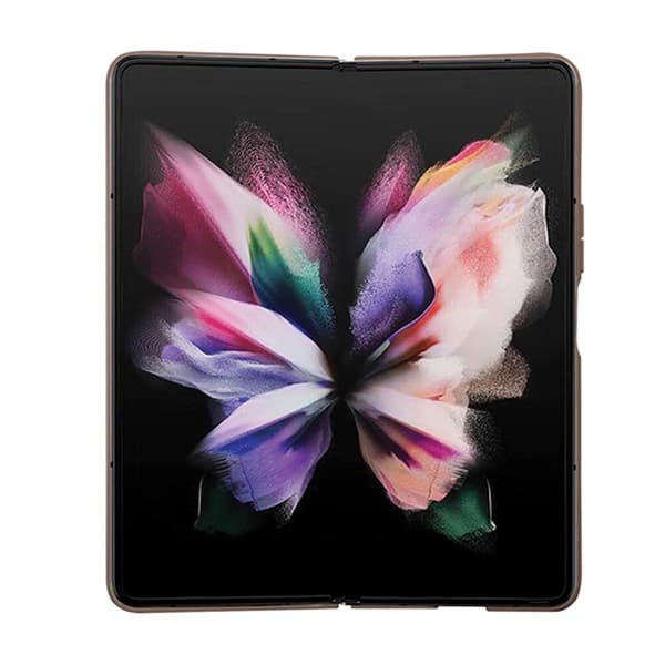 Guess Leather 4G Triangle Strass - Samsung Z Fold 5 -kotelo (ruskea)