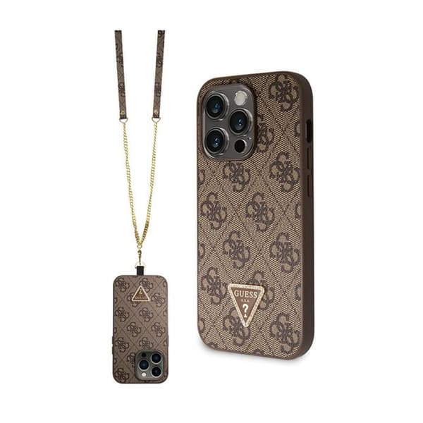 Guess Crossbody 4G metallogo - iPhone 14 Pro-cover (brun)