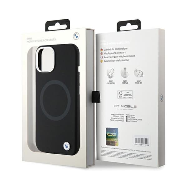 BMW Signature Liquid Silicone MagSafe - iPhone 15 Plus etui (sort)
