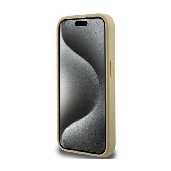 Hello Kitty Læder Kitty Head MagSafe - iPhone 15 Pro Cover (Guld)