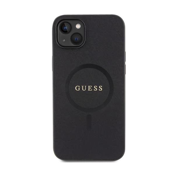 Guess Saffiano MagSafe - iPhone 15 Plus etui (sort)
