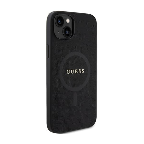Guess Saffiano MagSafe - iPhone 15 Plus etui (sort)