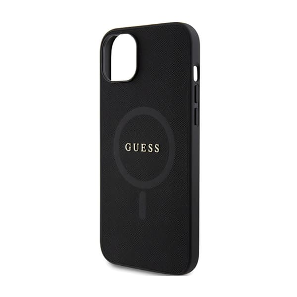 Guess Saffiano MagSafe - iPhone 15 Plus etui (sort)