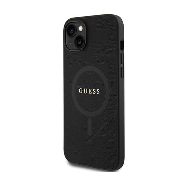 Guess Saffiano MagSafe - iPhone 15 Plus etui (sort)