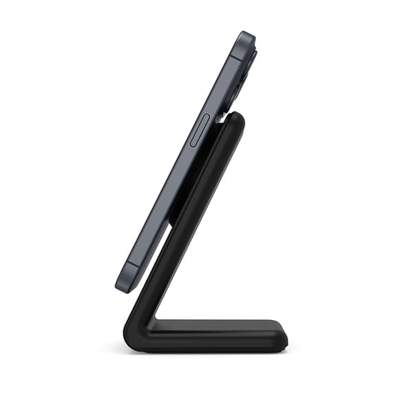 Crong MagSpot Stand - 2i1 trådløs oplader med MagSafe til iPhone og AirPods (sort)
