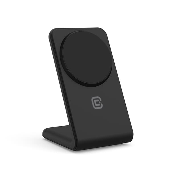 Crong MagSpot Stand - 2i1 trådløs oplader med MagSafe til iPhone og AirPods (sort)