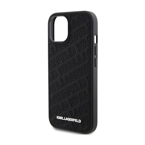 Karl Lagerfeld tikattu K-kuvio - iPhone 15 -kuori (musta)