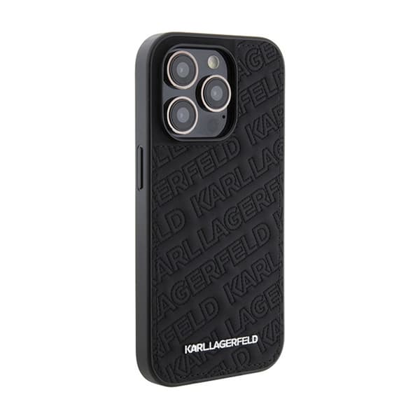 Karl Lagerfeld Quilted K-mönster - iPhone 15 Pro Max-fodral (svart)