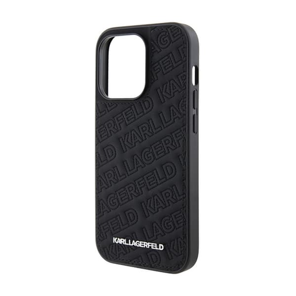 Karl Lagerfeld Quilted K-mönster - iPhone 15 Pro Max-fodral (svart)