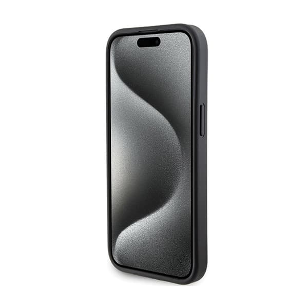 Karl Lagerfeld Gripstand Saffiano Choupette Pins - iPhone 15 -kotelo (musta)