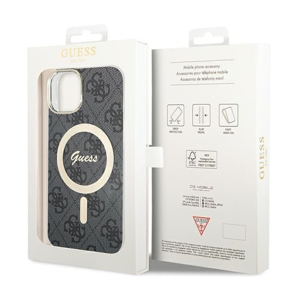 Guess 4G MagSafe - iPhone 15 -kotelo (musta)