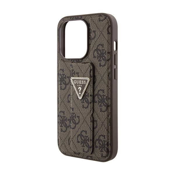 Guess Grip Stand 4G Triangle Strass-logo - iPhone 15 Pro Max etui (brun)