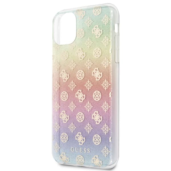 Guess 4G Peony elektropläterat mönster - iPhone 11 Pro Max-fodral (regnbåge)