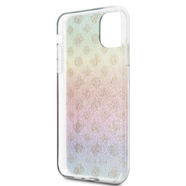 Guess 4G Peony elektropläterat mönster - iPhone 11 Pro Max-fodral (regnbåge)