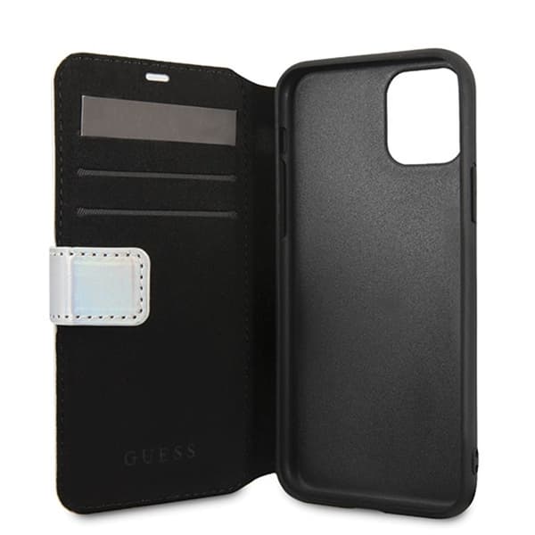 Guess Iridescent Booktype - iPhone 11 Pro-cover (sølv)