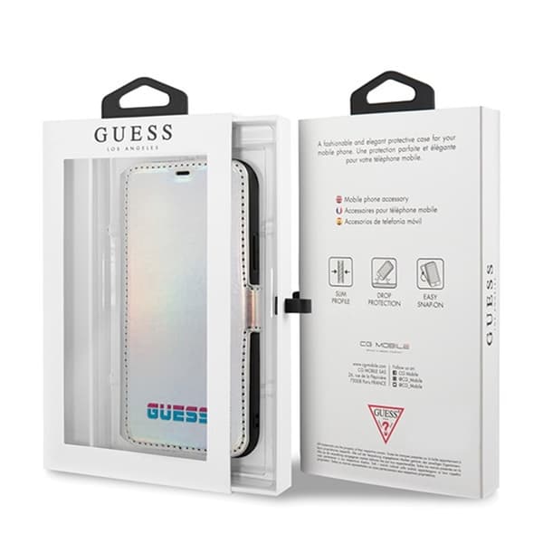 Guess Iridescent Booktype - iPhone 11 Pro-cover (sølv)