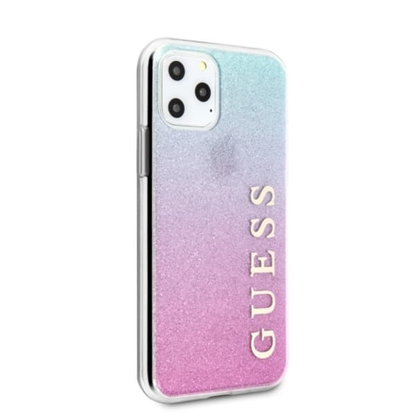 Guess Glitter Gradient - iPhone 11 Pro Max -kotelo (vaaleanpunainen/sininen)