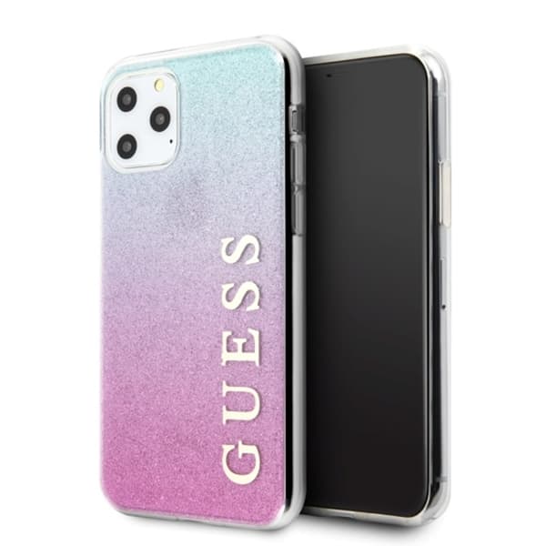 Guess Glitter Gradient - iPhone 11 Pro Max -kotelo (vaaleanpunainen/sininen)
