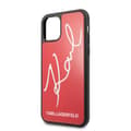 Miniatyrbillede 3 af 7: Karl Lagerfeld dobbeltlags hærdet glas glitter signaturetui - iPhone 11 Pro etui (rød)