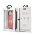 Miniatyrbillede 5 af 7: Karl Lagerfeld dobbeltlags hærdet glas glitter signaturetui - iPhone 11 Pro etui (rød)