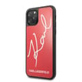 Miniatyrbillede 2 af 7: Karl Lagerfeld dobbeltlags hærdet glas glitter signaturetui - iPhone 11 Pro etui (rød)