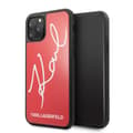 Miniatyrbillede 1 af 7: Karl Lagerfeld dobbeltlags hærdet glas glitter signaturetui - iPhone 11 Pro etui (rød)