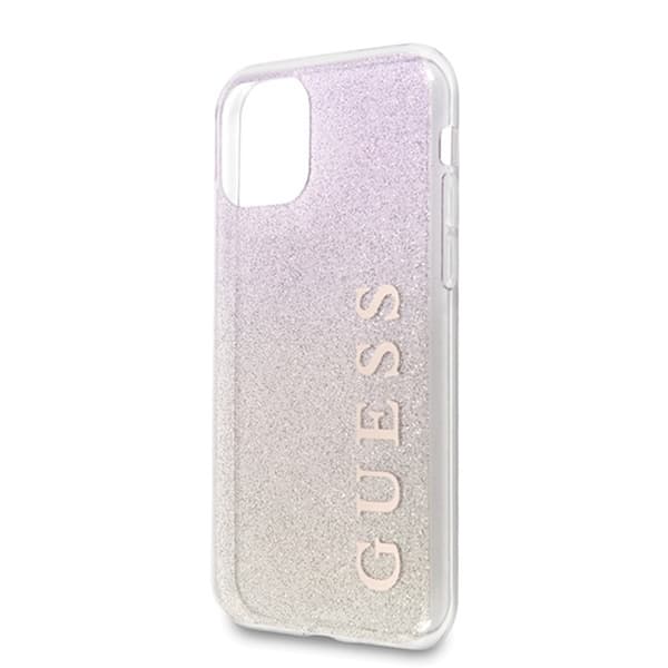 Guess Glitter Gradient - iPhone 11 Pro Max -kotelo (kulta/vaaleanpunainen)