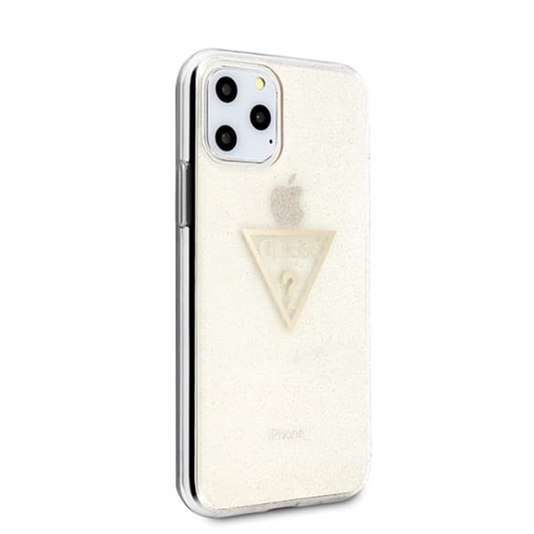 Guess Solid Glitter Triangle - iPhone 11 Pro -kotelo (kulta)