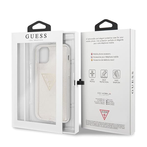 Guess Solid Glitter Triangle - iPhone 11 Pro -kotelo (kulta)