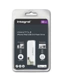 Miniatyrbillede 1 af 2: Integreret iShuttle - 32 GB bærbar hukommelse med USB- og Lightning-stik, MFi-certifikat