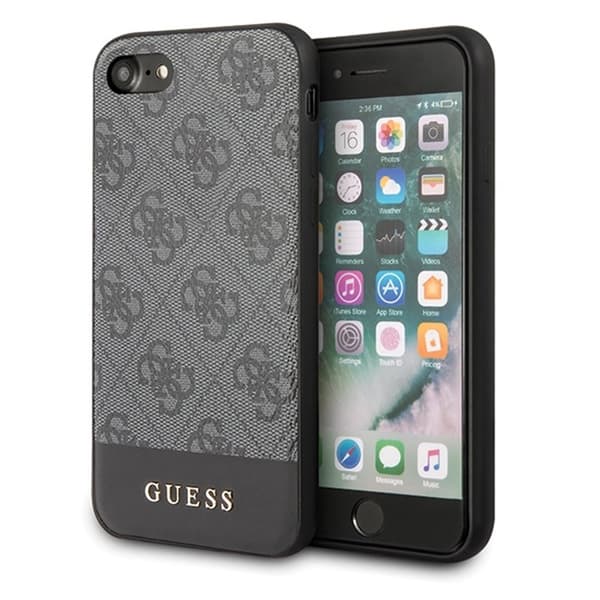 Guess 4G Bottom Stripe Collection – iPhone SE 2020/8/7 kotelo (harmaa)