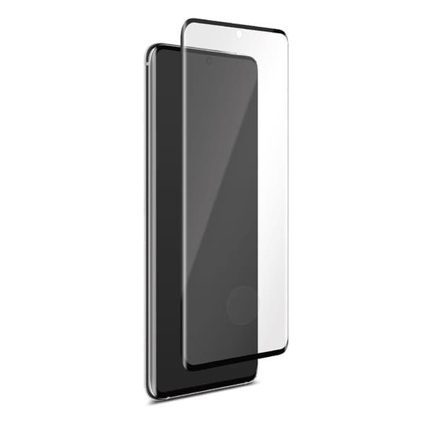 PURO Premium Full Edge Tempered Glass Case Friendly - Karkaistu lasi näytönsuoja Samsung Galaxy S20:lle (musta kehys)