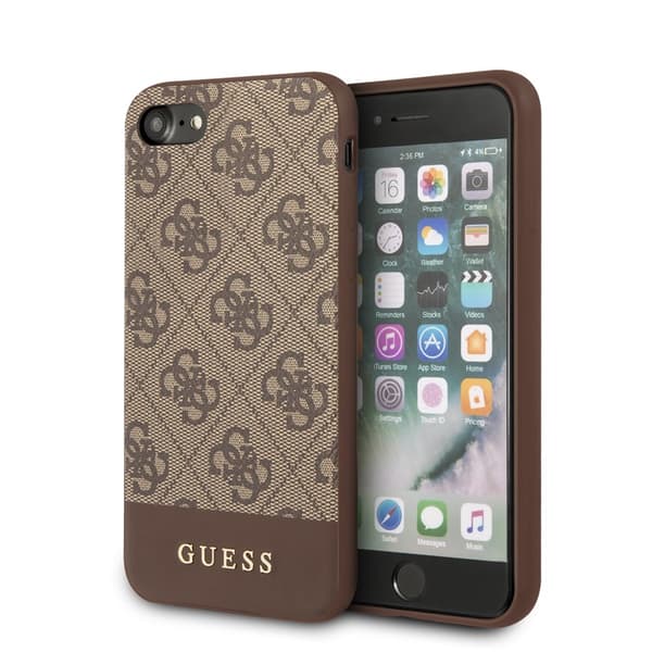 Guess 4G Bottom Stripe Collection - iPhone SE 2020/8/7 etui (brun)