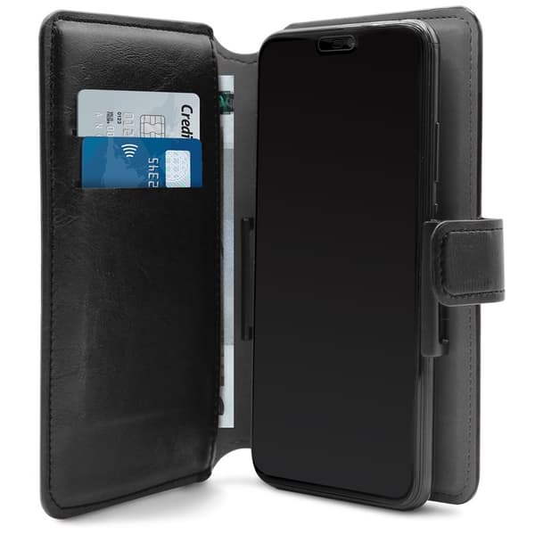 PURO Universal Wallet 360° - Yleiskäyttöinen pyörivä kotelo korttipaikalla, koko XL (musta)