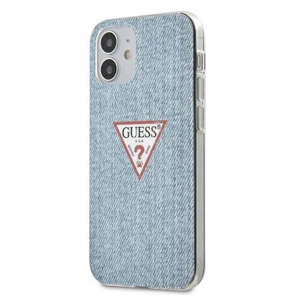 Guess Denim Triangle Lt - iPhone 12 Mini-etui (blå)