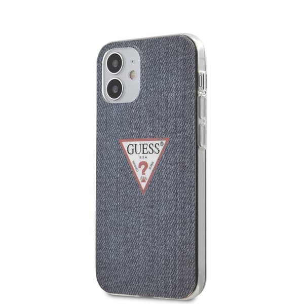 Guess Denim Triangle Dk - iPhone 12 Mini-etui (marineblå)