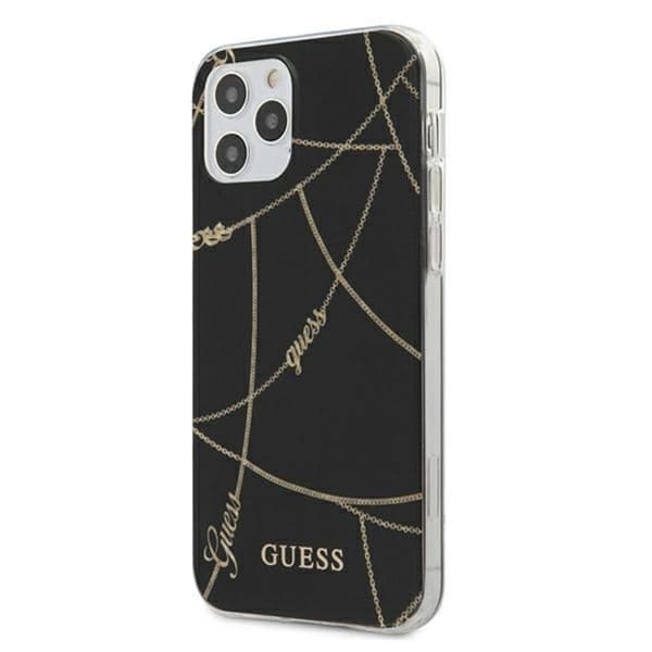Guess Gold Chain - iPhone 12 Pro Max -kotelo (musta)