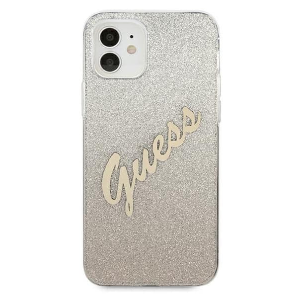Guess Glitter Gradient Script - iPhone 12 mini cover (guld)
